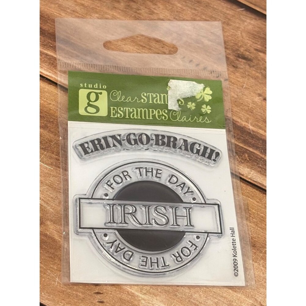 2009 STUDIO G SAINT PATRICKS DAY CLING STAMP SET BY KOLETTE HALL IRISH 4 THE DAY